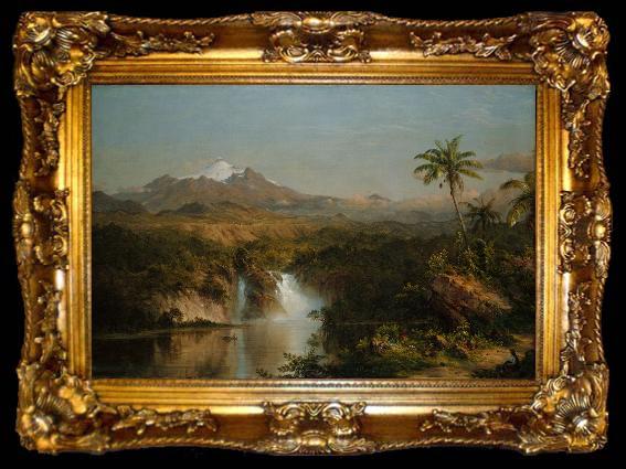 framed  Frederick Edwin Church View of Cotopaxi, ta009-2